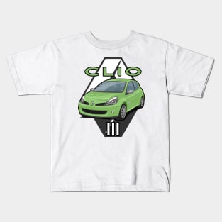 Clio III Car Lutecia hatchback 2005 light green Kids T-Shirt